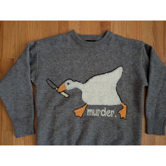 Aelfric Eden Murder Killer Duck Knit Sweater Mens Adult Size Medium / Large - Picture 3 of 9